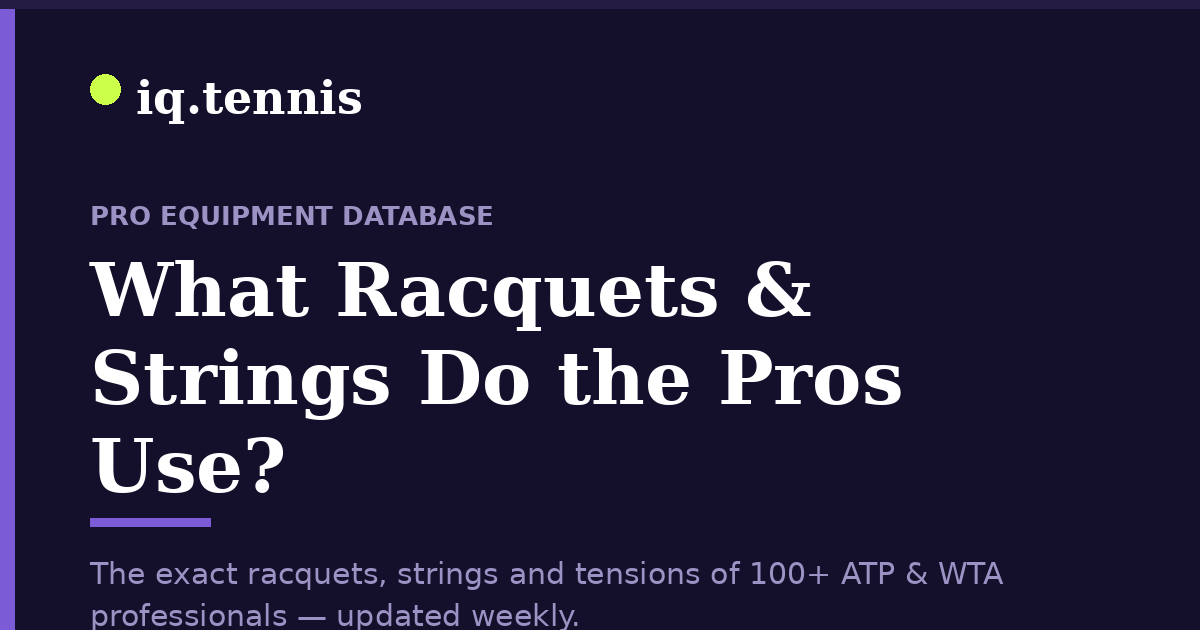 Player Profiles — Racquets & Strings of the Pros | iq.tennis